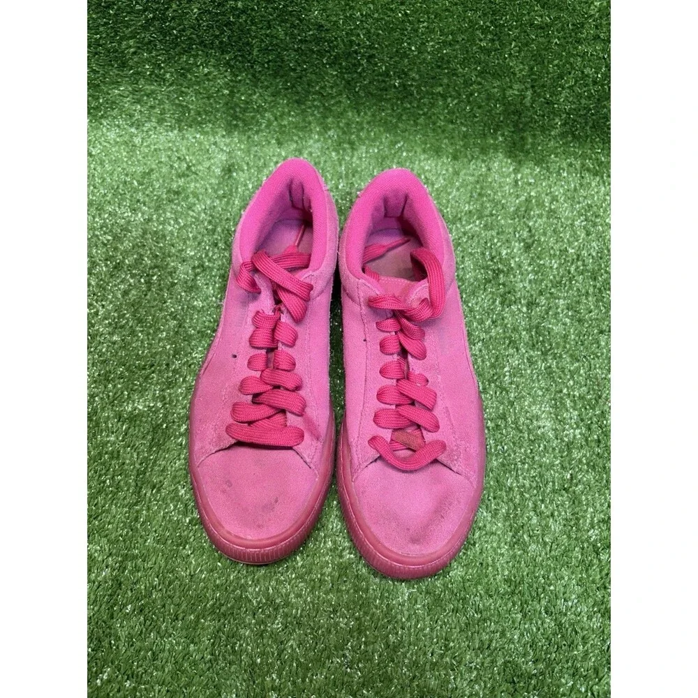 Puma Suede Iced Fluo Jr Beetroot Purple/Pink Sneakers Shoes 361936 01 Size 6.5C
